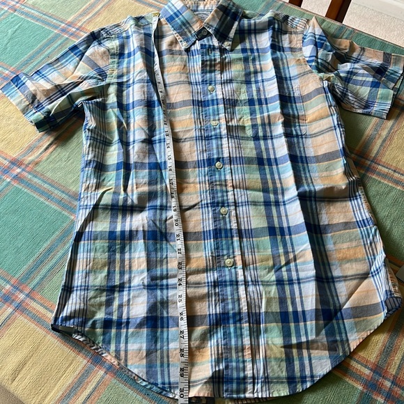 Brooks Brothers Mens button down shirt plaid checkered blue size S short sleeves - Picture 10 of 14